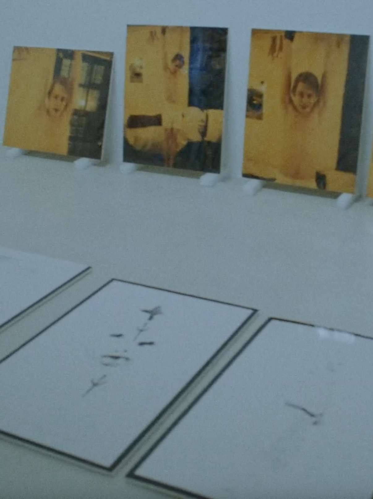 Agnès at work - Harmony Korine exhibition's display